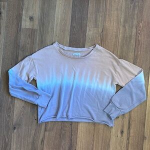 Purple/Orange Ombré Grayson Threads Cropped Long-Sleeve - Medium